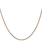 14K Rose Gold 18 inch 1mm Box Link with Lobster Clasp Chain